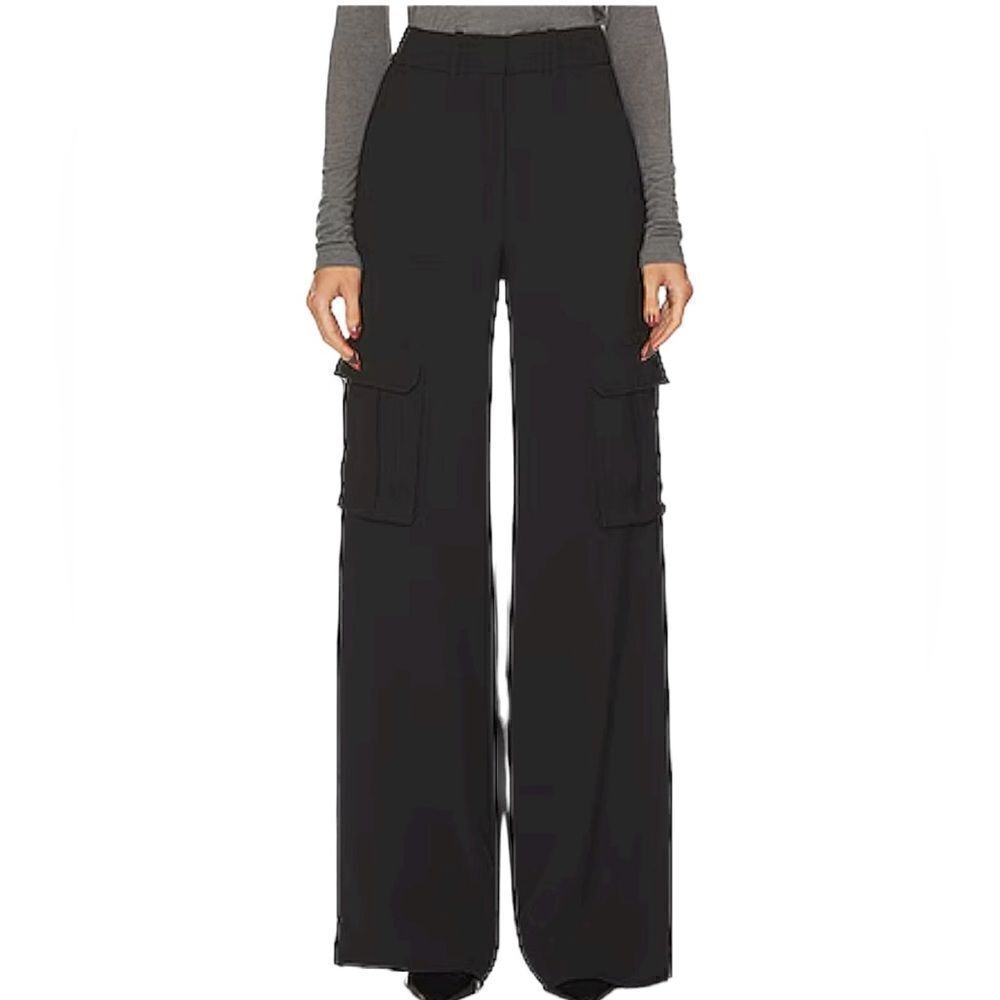 House Of Harlow 1960 Linen Blend Black Cargo Pants Size 8 📦